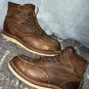 Red Wing Mens Heritage 1907 MOC 6 Inch Boot Size 11.5 Brown Leather Made In USA